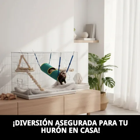 Accessoire tunnel pour rongeurs dans cage de furet