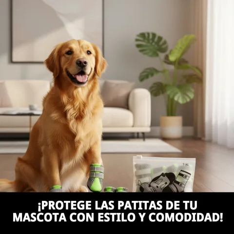 Chaussures Moly Mascota T-XL sur la patte d'un grand chien