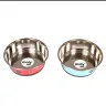 Gamelle inox antidérapante 17 cm 0,70 L avec décor pattes